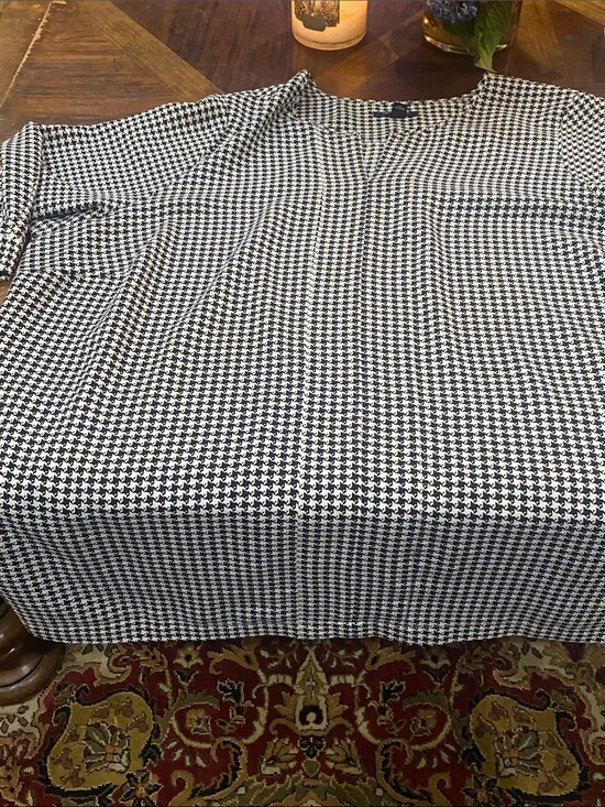 Lands' End Tops - Lands' End Black and White Houndstooth Blouse